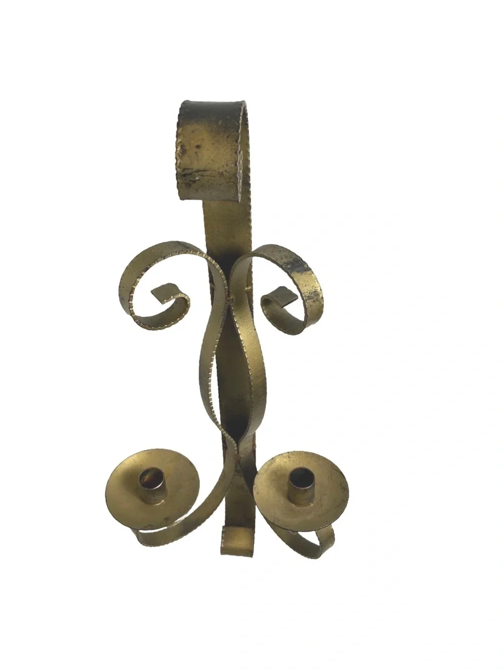 Vintage Metal Double Wall Sconce Candle Holder
